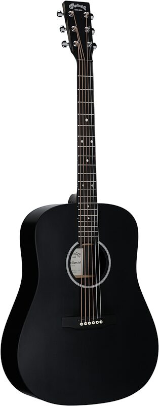 Martin D-X1 Dreadnought Black Acoustic Guitar (with Gig Bag), Black, Body Left Front