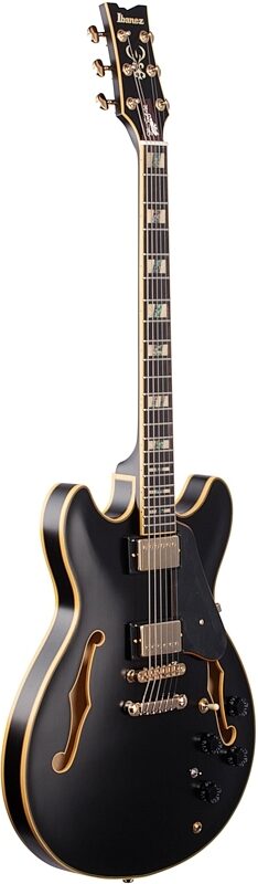 Ibanez John Scofield JSM20 Semi-Hollowbody Electric Guitar (with Case), Black, Body Left Front