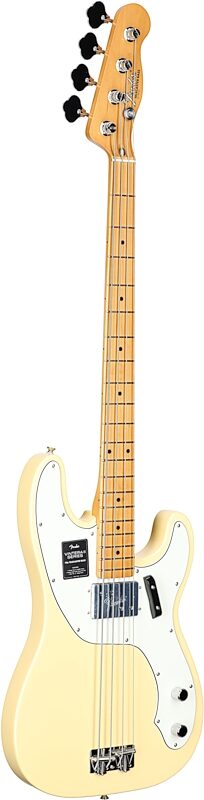 Fender Vintera II '70s Telecaster Electric Bass, Maple Fingerboard (with Gig Bag), Vintage White, Body Left Front