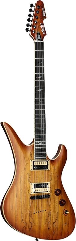 Schecter Avenger Exotic Electric Guitar, Spalted Maple, Body Left Front