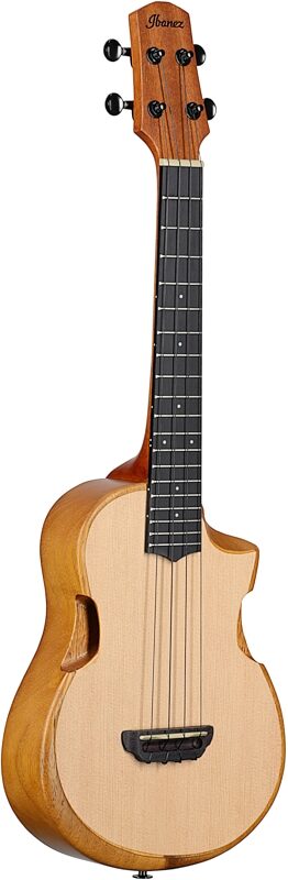 Ibanez AUT10 Tenor Ukulele (with Gig Bag), Open Pore Natural, Body Left Front