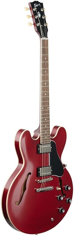 Gibson ES-335 Dot Satin Electric Guitar (with Case), Cherry, Body Left Front
