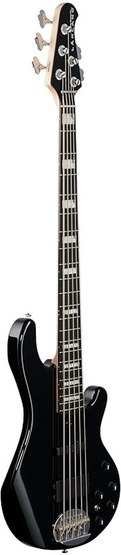 Lakland Skyline 55-02 Custom Ebony Fretboard Bass Guitar, Metallic Black, Body Left Front