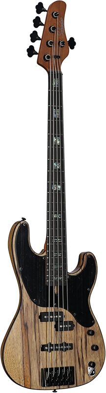 Schecter Model-T 5 Exotic Electric Bass, Black Limba, Body Left Front