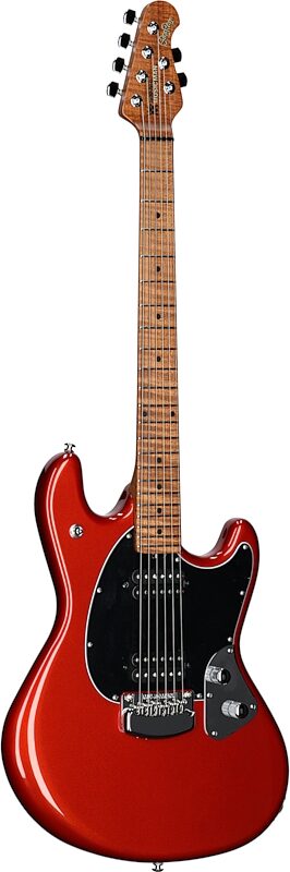 Ernie Ball Music Man StingRay RS Electric Guitar (with Case), Blood Orange, Body Left Front