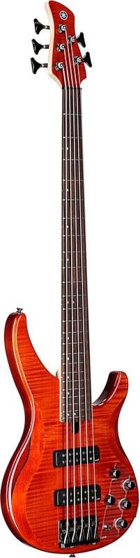 Yamaha TRBX605FM Electric Bass, 5-String, Caramel Brown, Body Left Front