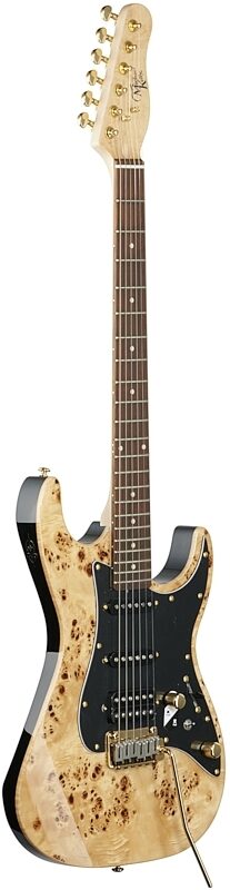 Michael Kelly Custom Collection '60s Burl Ultra Electric Guitar, Pau Ferro Fingerboard, Natural Burl, Body Left Front