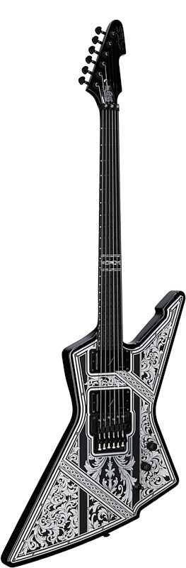Schecter E-1 FR Przym Palladium Electric Guitar, Gloss Black, Body Left Front