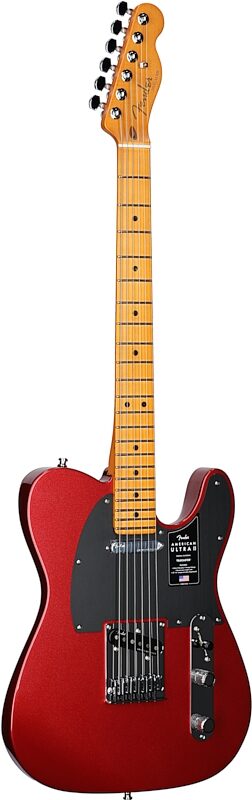 Fender American Ultra II Telecaster Electric Guitar, Maple Fingerboard (with Case), Sinister Red, Body Left Front