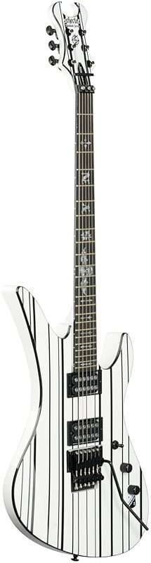 Schecter Synyster Gates Standard Electric Guitar, White and Black Pinstripe, Body Left Front