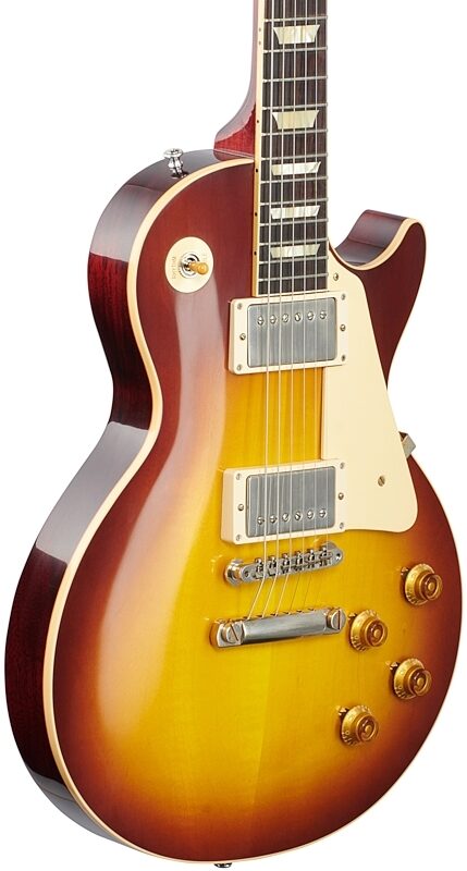 Gibson Custom 1958 Les Paul Standard Reissue Electric Guitar (with Case), Iced Tea Burst, 18-Pay-Eligible, Serial Number 80386, Full Left Front