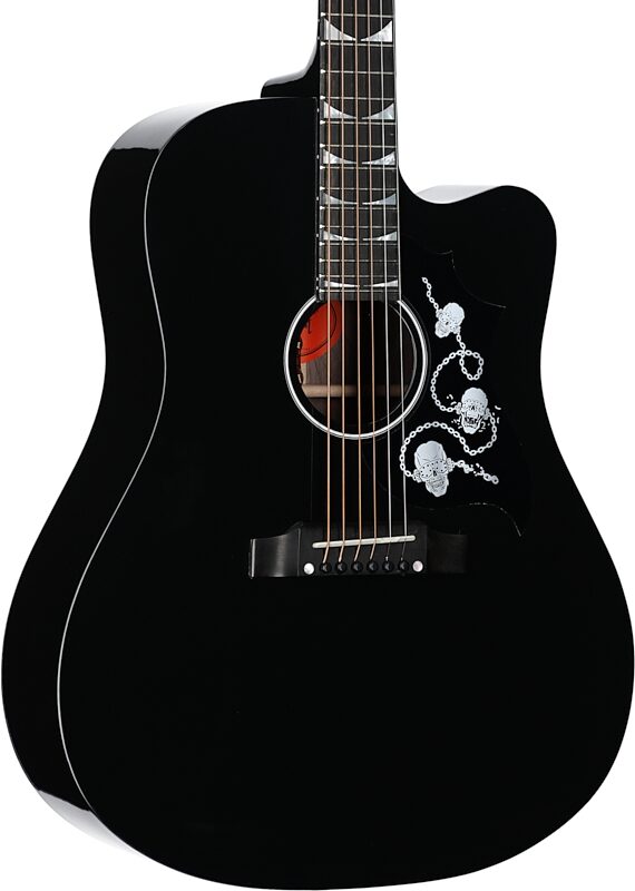 Gibson Dave Mustaine Songwriter Acoustic Electric Guitar (with Case), Ebony, Serial Number 21572090, Full Left Front
