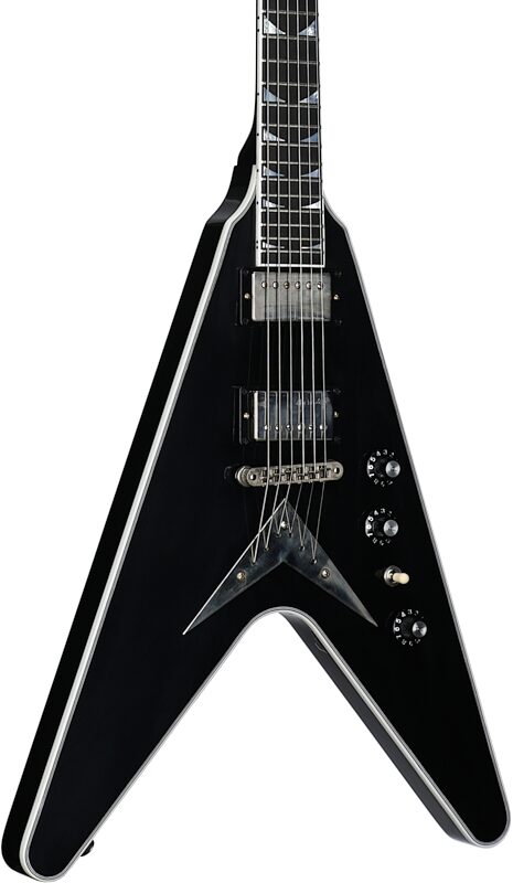 Gibson Custom Shop Dave Mustaine Flying V EXP VOS Electric Guitar (with Case), Ebony, Serial Number DMV22, Full Left Front