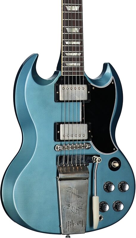 Gibson Custom 1964 SG Maestro Murphy Lab Ultra Light Age (with Case), Pelham Blue, Serial Number 205834, Full Left Front