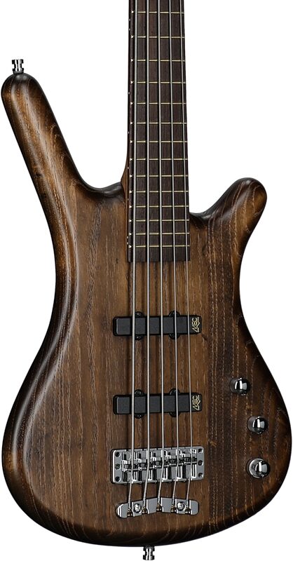 Warwick GPS Corvette Standard 5 Electric Bass, 5-String (with Gig Bag), Antique Tobacco, Serial Number GPS A 010922-23, Full Left Front