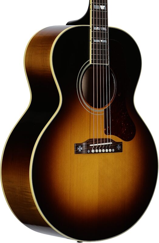 Gibson J-185 Original Acoustic-Electric Guitar (with Case), Vintage Sunburst, Serial Number 20343104, Full Left Front