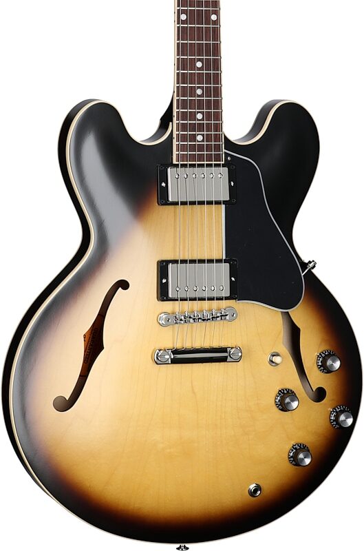 Gibson ES-335 Dot Satin Electric Guitar (with Case), Vintage Burst, Serial Number 204030097, Full Left Front