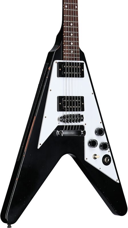 Gibson Custom Kirk Hammett 1979 Flying V Electric Guitar (with Case), Ebony, Serial Number KH 064, Full Left Front