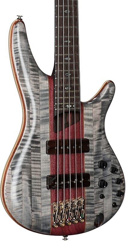 Ibanez SR5CMDX Premium Bass, 5-String (with Gig Bag), Black Ice Low Gloss, Serial Number 211P01220908606, Full Left Front