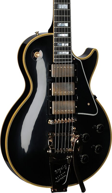 Gibson Custom '57 Les Paul Custom Black Beauty Electric Guitar (with Case), Ebony, with Bigsby, Serial Number 73841, Full Left Front