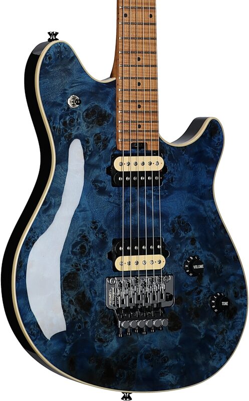 Peavey HP 2 Electric Guitar (with Case), Transparent Blue, Serial Number 0ARCDA00909, Full Left Front