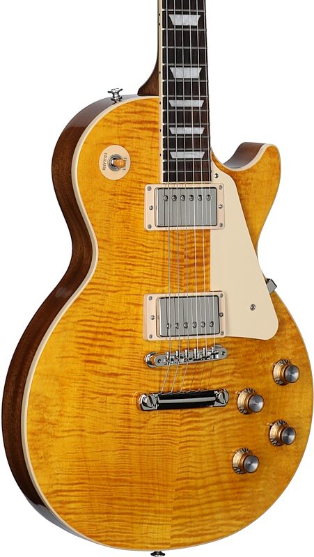 Gibson Les Paul Standard 60s Custom Color Electric Guitar, Figured Top (with Case), Honey Amber, Serial Number 219130264, Full Left Front