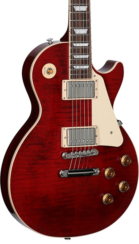 Gibson Les Paul Standard 50s Custom Color Electric Guitar, Figured Top (with Case), Cherry, Serial Number 220230313, Full Left Front
