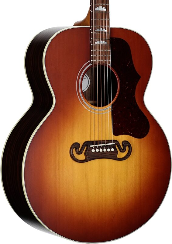 Gibson SJ-200 Studio Rosewood Jumbo Acoustic-Electric Guitar (with Case), Satin Rosewood Burst, Serial Number 22163022, Full Left Front