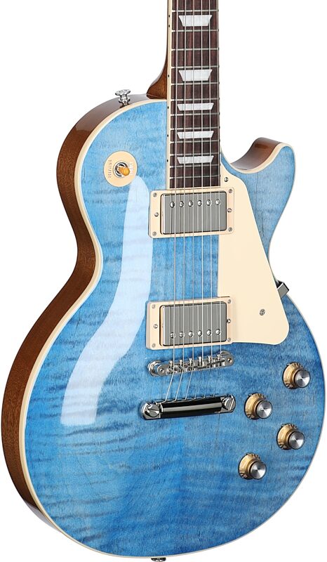 Gibson Les Paul Standard 60s Custom Color Electric Guitar, Figured Top (with Case), Ocean Blue, Serial Number 223630388, Full Left Front