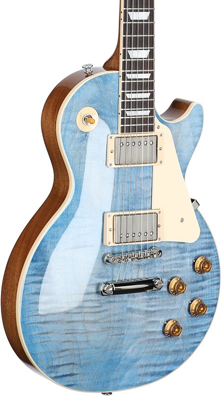 Gibson Les Paul Standard 50s Custom Color Electric Guitar, Figured Top (with Case), Ocean Blue, Serial Number 220830405, Full Left Front