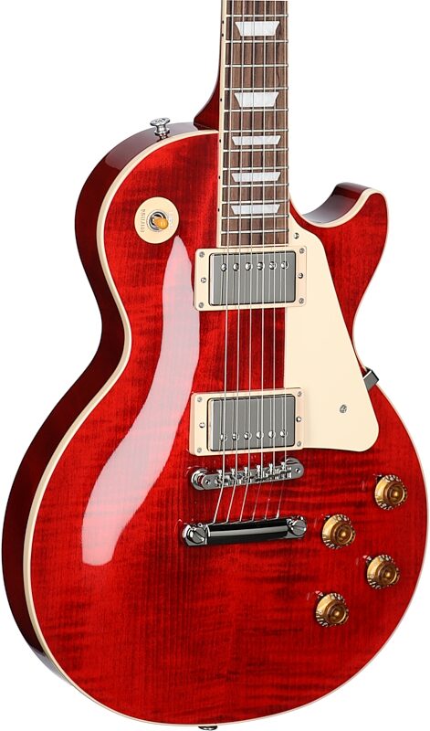 Gibson Les Paul Standard 50s Custom Color Electric Guitar, Figured Top (with Case), Cherry, Serial Number 224030379, Full Left Front