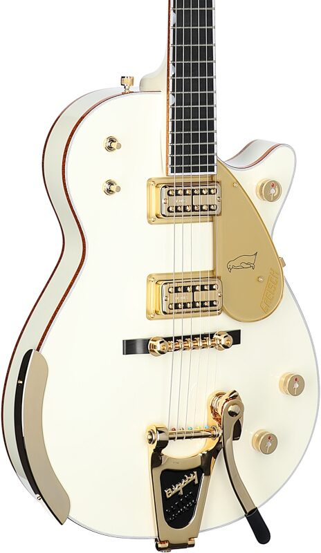 Gretsch G6134T58 Vintage Select 58 Electric Guitar (with Case), Penguin White, Serial Number JT23083132, Full Left Front