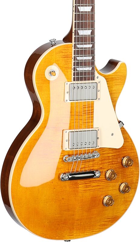 Gibson Les Paul Standard 50s Custom Color Electric Guitar, Figured Top (with Case), Honey Amber, Serial Number 222030021, Full Left Front