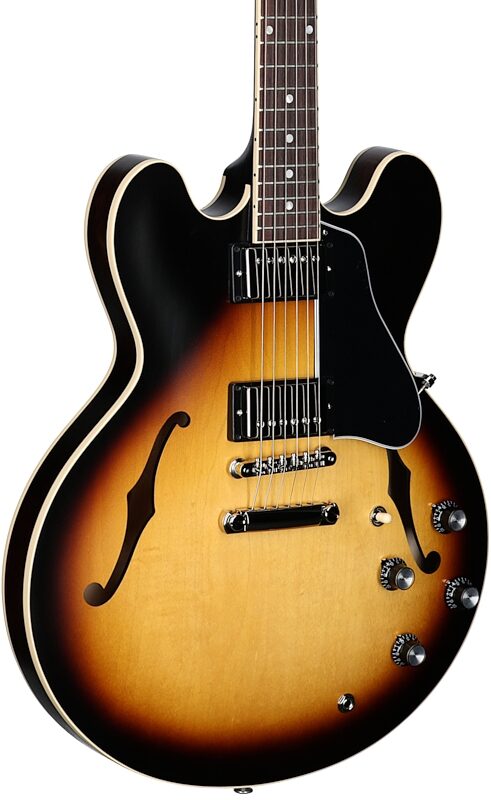 Gibson ES-335 Dot Satin Electric Guitar (with Case), Vintage Burst, Serial Number 235230008, Full Left Front