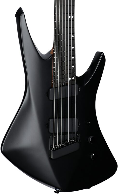 Ernie Ball Music Man Kaizen 7 Electric Guitar (with Case), Apollo Black, Serial Number S10111, Full Left Front