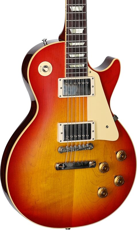 Gibson Custom 1958 Les Paul Standard Reissue Electric Guitar (with Case), Washed Cherry Sunburst, Serial Number 84350, Full Left Front