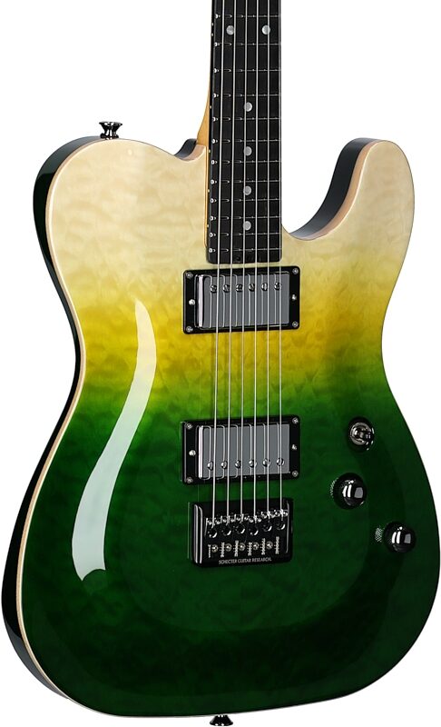 Schecter Japan PT Classic Electric Guitar (with Case), Caribbean Fade Burst, Serial Number J23-01035, Full Left Front