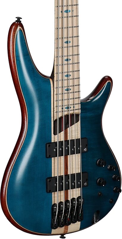 Ibanez SR1425 Premium Electric Bass, 5-String (with Gig Bag), Caribbean Green, Serial Number 211P01231209671, Full Left Front