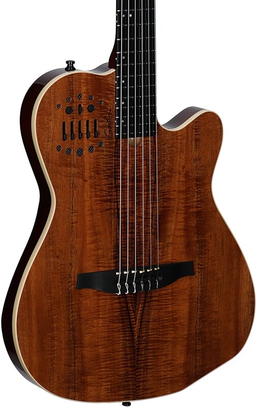 Godin ACS Nylon Koa Extreme HG Acoustic-Electric Guitar (with Gig Bag), New, Serial Number 23304980, Full Left Front
