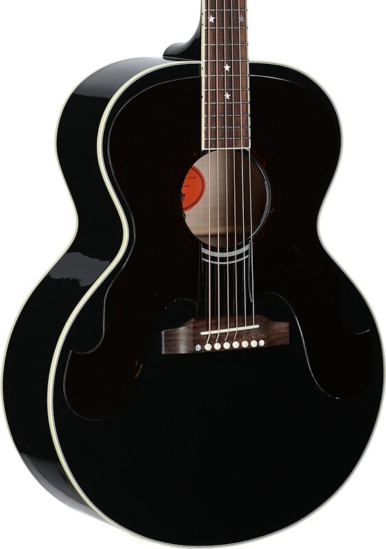 Gibson Everly Brothers J-180 Jumbo Acoustic-Electric Guitar (with Case), Ebony, Serial Number 20644138, Full Left Front