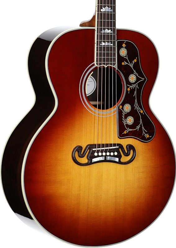 Gibson SJ-200 Standard Rosewood Jumbo Acoustic-Electric Guitar (with Case), Rosewood Burst, Serial Number 20654001, Full Left Front