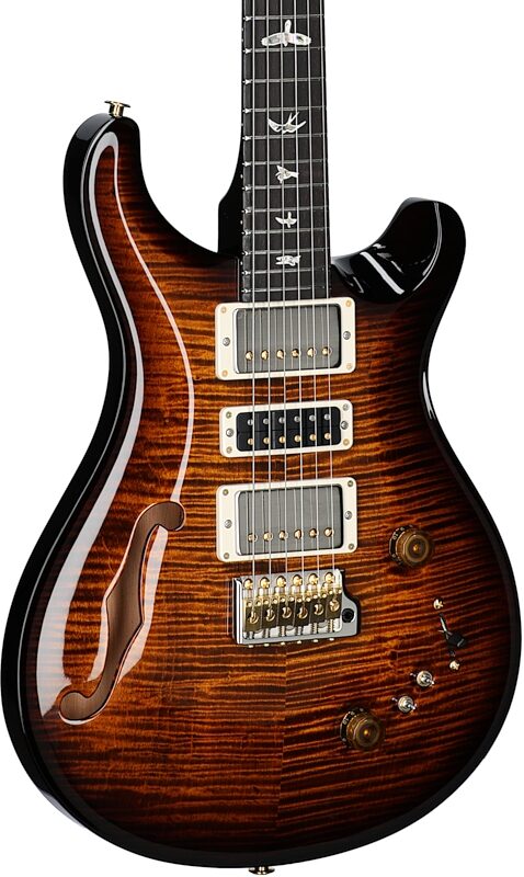 PRS Paul Reed Smith Special Semi-Hollow 10-Top Limited Edition Electric Guitar (with Case), Black Gold Burst, Serial Number 0378707, Full Left Front