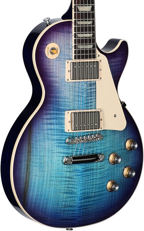 Gibson Les Paul Standard 60s Custom Color Electric Guitar, Figured Top (with Case), Blueberry Burst, Serial Number 211440221, Full Left Front