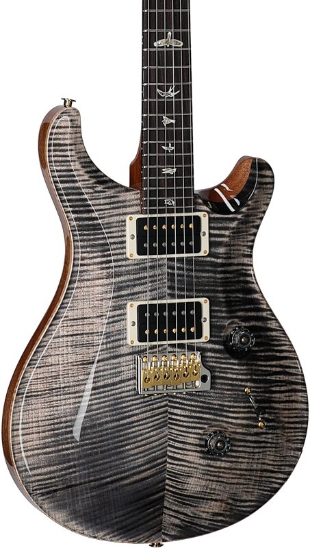 PRS Paul Reed Smith Custom 24 Pattern Thin 10-Top Electric Guitar (with Case), Charcoal Burst, Serial Number 0382709, Full Left Front