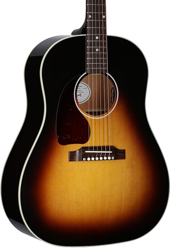 Gibson J-45 Standard Acoustic-Electric Guitar, Left Handed (with Case), Vintage Sunburst, Serial Number 20454116, Full Left Front