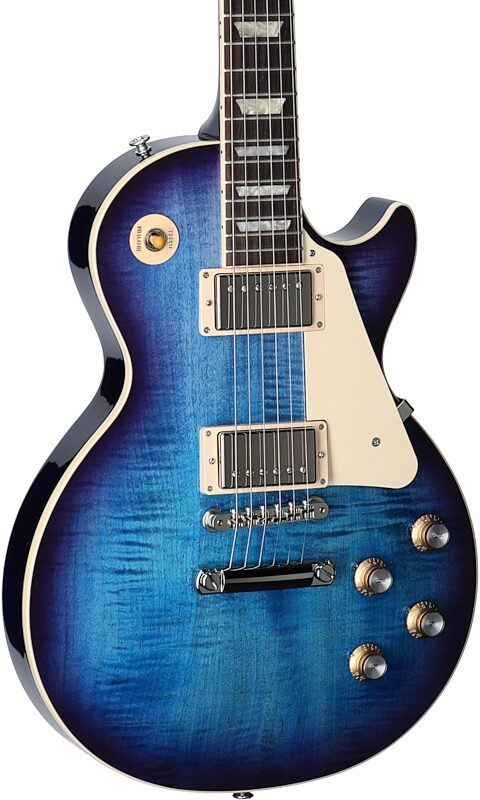 Gibson Les Paul Standard 60s Custom Color Electric Guitar, Figured Top (with Case), Blueberry Burst, Serial Number 211540096, Full Left Front