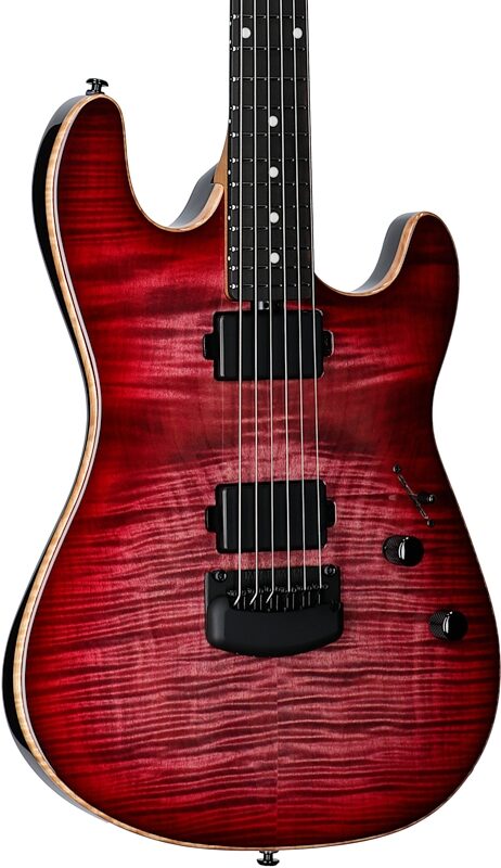 Ernie Ball Music Man Sabre HT Electric Guitar (with Mono Gig Bag), Raspberry Burst, Serial Number H06908, Full Left Front