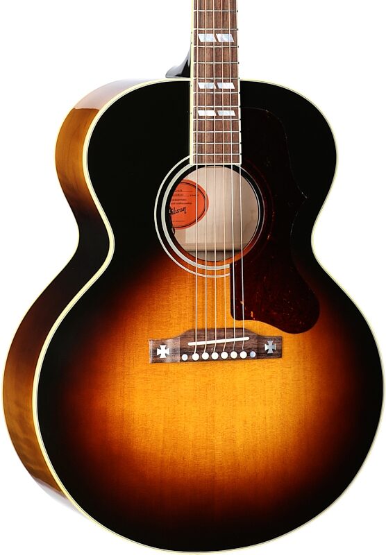 Gibson J-185 Original Acoustic-Electric Guitar (with Case), Vintage Sunburst, Serial Number 21214116, Full Left Front