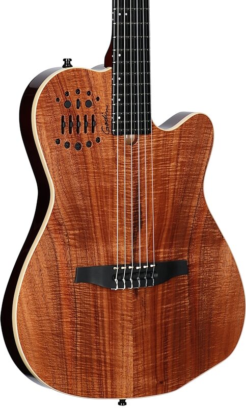 Godin ACS Nylon Koa Extreme HG Acoustic-Electric Guitar (with Gig Bag), New, Serial Number 24308553, Full Left Front
