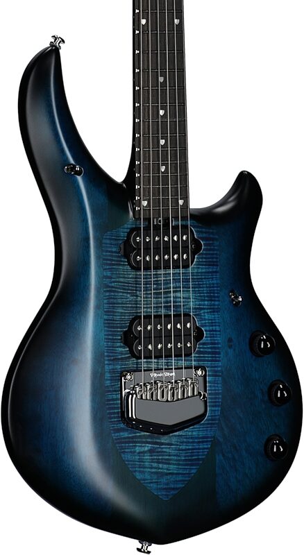 Ernie Ball Music Man Majesty 6 Electric Guitar (with Mono Gig Bag), Blue Silk, Serial Number M016889, Full Left Front